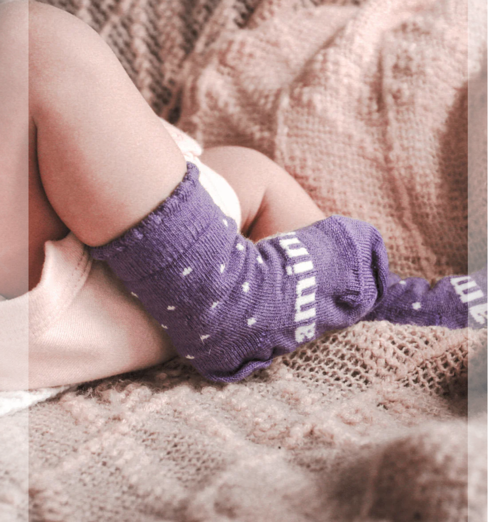 Merino Wool Crew Socks | BABY | Berry