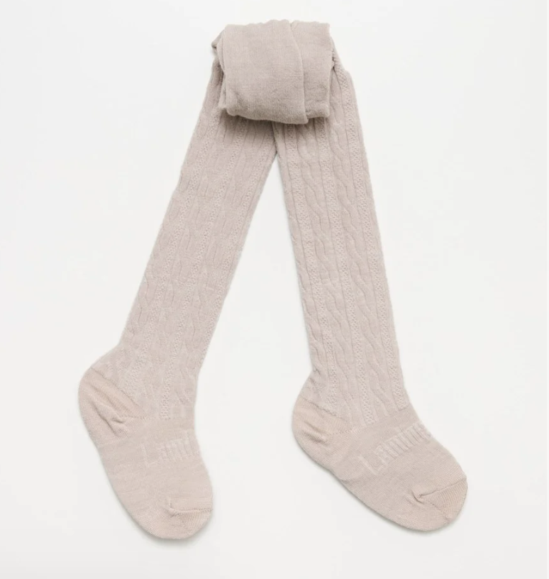 Merino Wool Cable Tights | OATMEAL