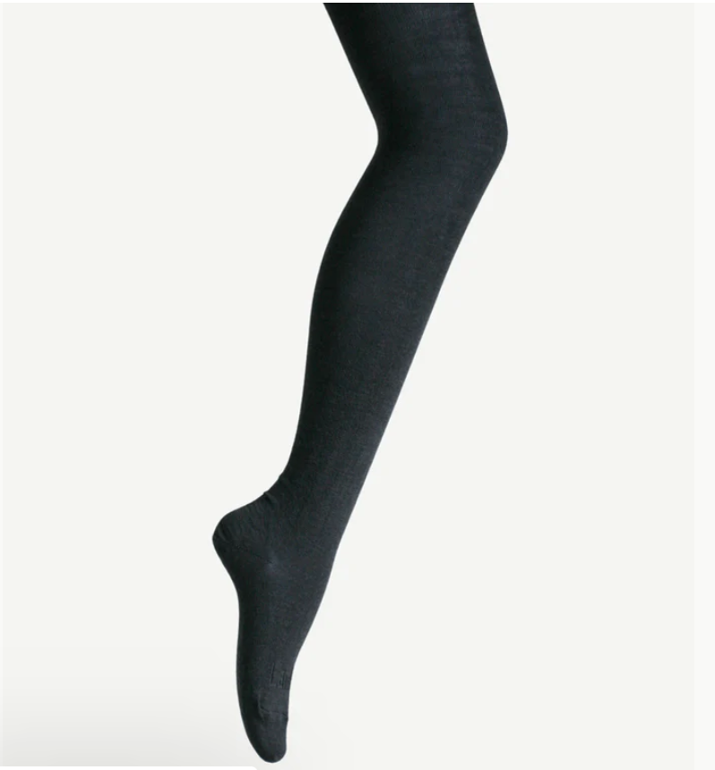 Merino Wool Flat Knit Tights | WOMAN | Essential | Charcoal